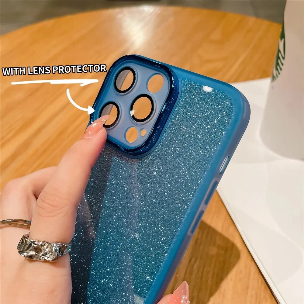 Glitter Gradient Silicone Case For Xiaomi Redmi 13 PRO Note 12 pro 4G note12 11S 10pro A1 Lens Protetcor Soft Cover_voghion.com