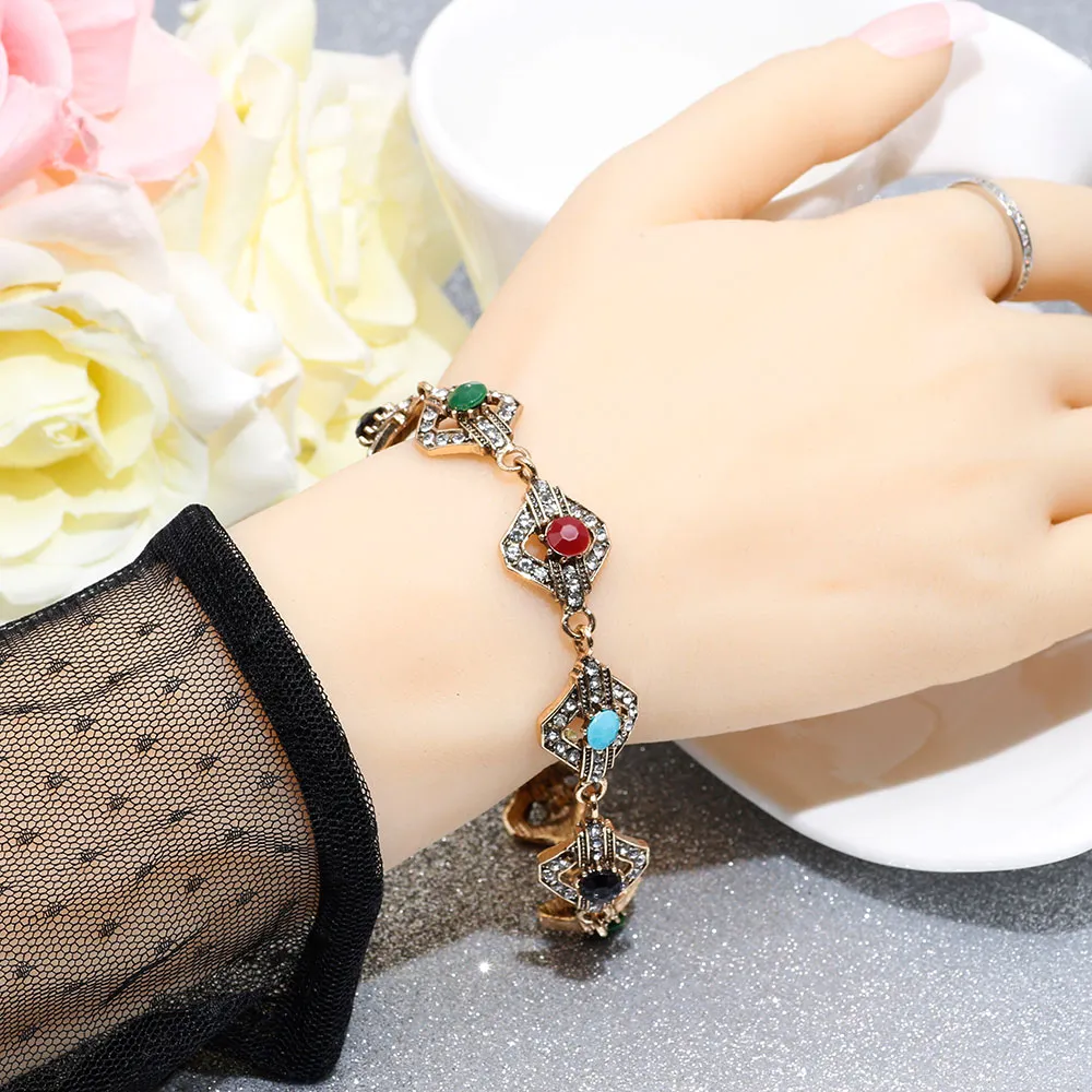 Saites aproces SUNSPICE antīka zelta sier krāsas vintage aproce sievietēm etniskām rhinestones rotaslietām turku tradicionālajām_voghion.com