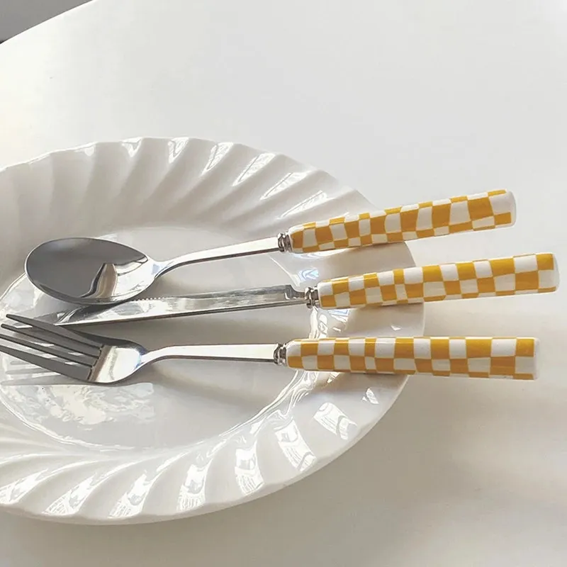 Ceramic Handle Cutlery - Copier Design|Dessert Set|241220_voghion.com