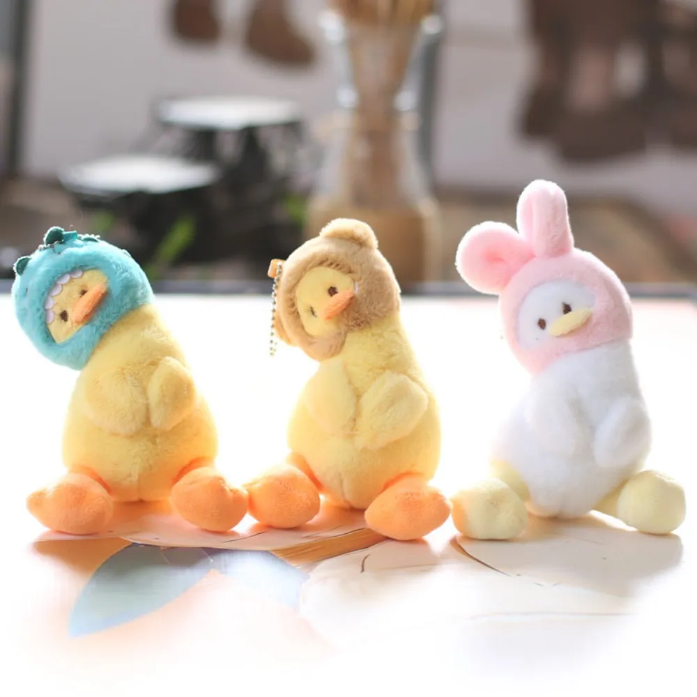 Fashion Stuffed Plush Cartoon Yellow Keychain Animals Soft Duck Creative Cute School Bag Pendant_voghion.com