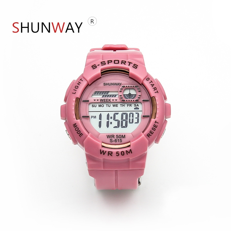 Boys and Girls watches Color Macaron electronic watch 50M waterproof sports leisure watch Teenager student timing multi-function watch_voghion.com