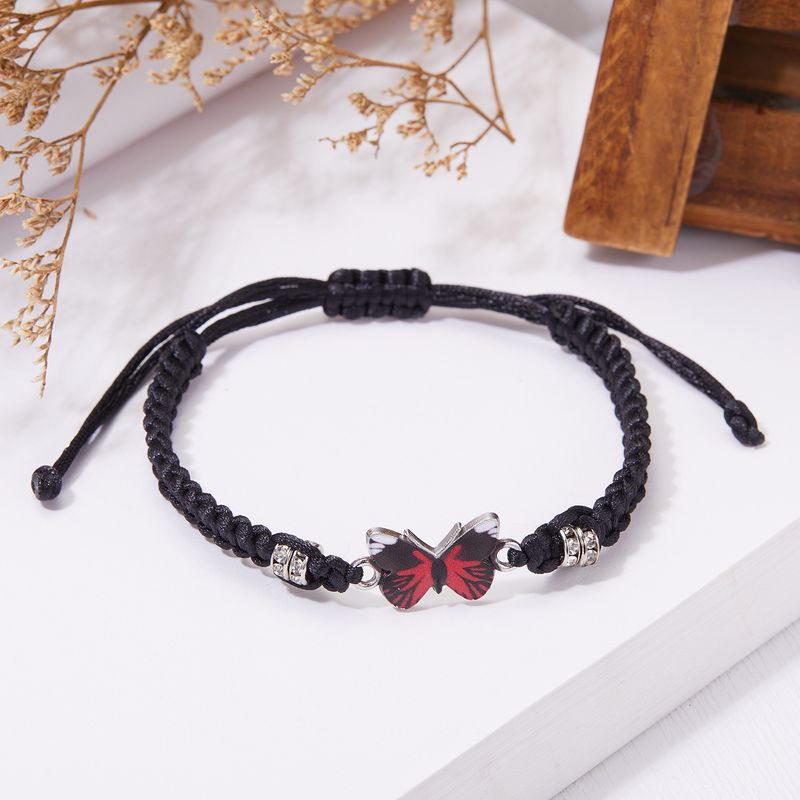 Antieke handgeweven vlinderarmband voor dames in retrostijl, eenvoudig en veelzijdig, verstelbare handgeknoopte sieraden_voghion.com