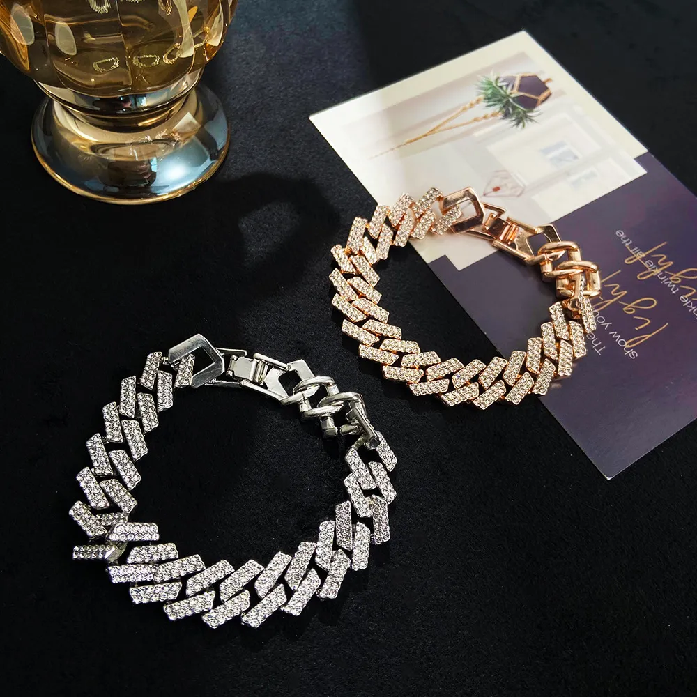 Coppia di moda cubana catena bungee hip hop tendenza braccialetto collana uomini e donne gioielli regali 230706_voghion.com