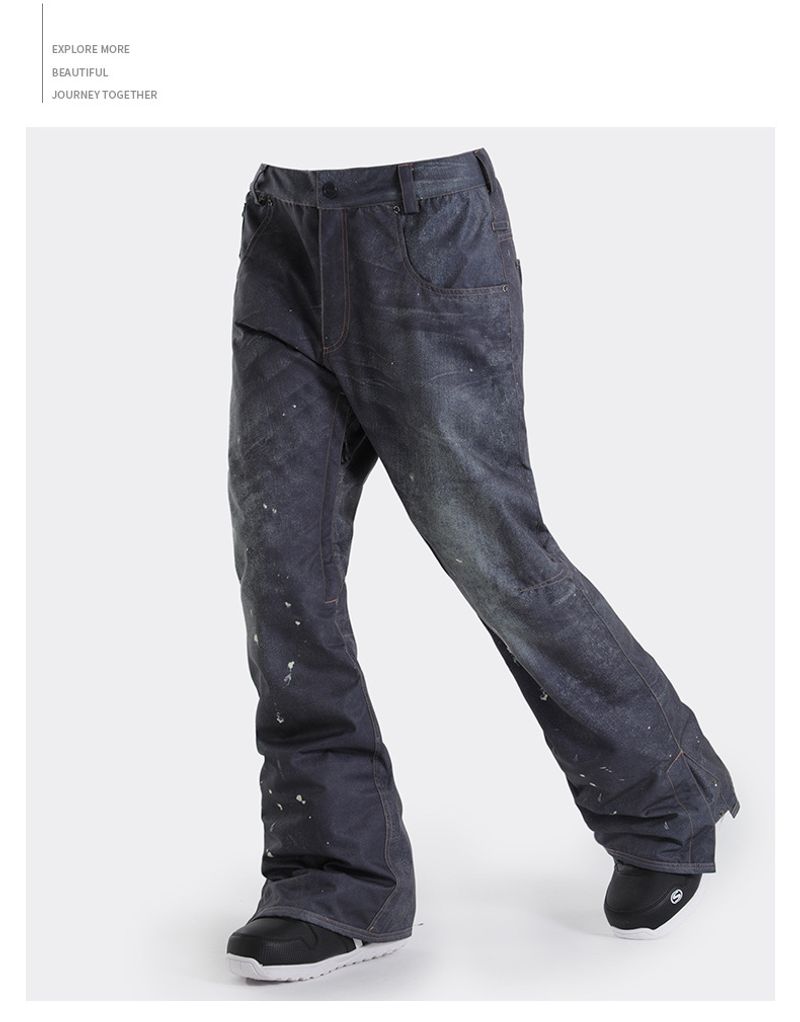 Sci Uomo antivento impermeabile snowboard doppio singolo sci abbigliamento con jeans larghi per pantaloni da neve invernali_voghion.com