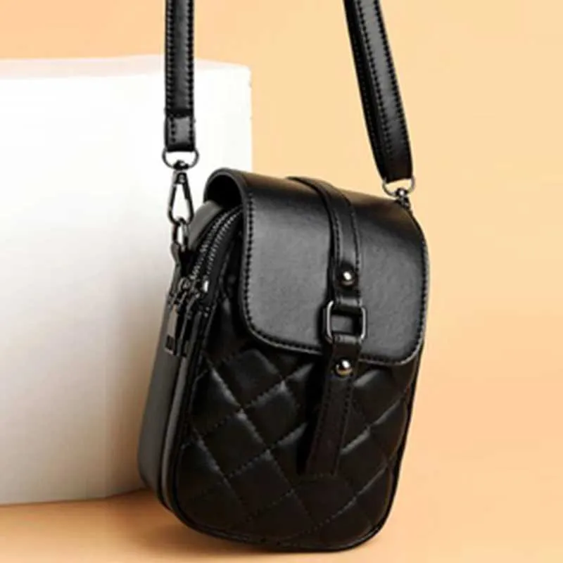 Koreanische Frauen Handy Taschen Mode Rhombus Kette Schulter Kreuz Körper Celhone SG Tasche Crossbody Geldbörse Brieftasche_voghion.com