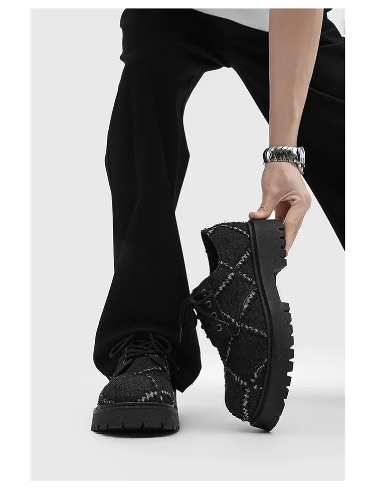 Scarpe derby platform uomo casual in pelle stile beggar_voghion.com