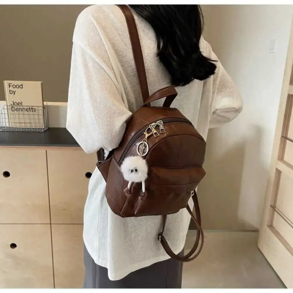 Mini-Rucksack für Damen aus PU-Leder, süßer kleiner Rucksack, weiß, schwarz, für Teenager-Mädchen, modischer Rucksack_voghion.com