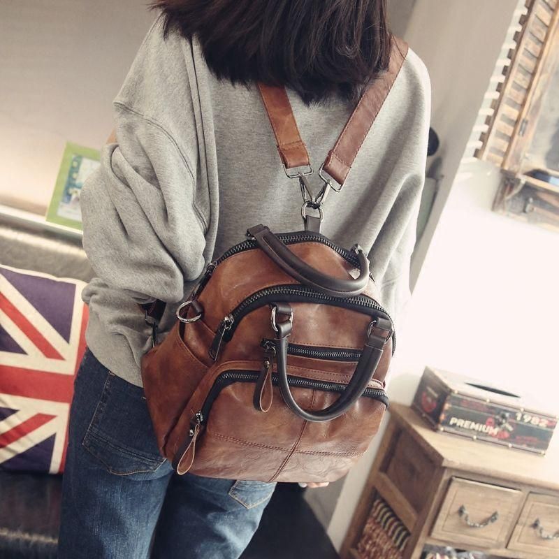 Neu Rucksack Drei-Zweck Tasche Vitage Leder Hadtasche Koreaische-Stil Alle-Passede Casual Studet Schultasche_voghion.com