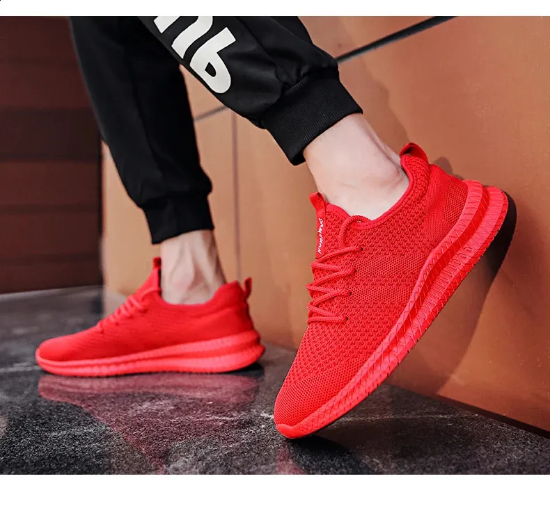 Baskets décontractées printemps-été tendance et confortables en maille pour hommes, chaussures Zapatos Hombre, grande taille 36-46 250122_voghion.com