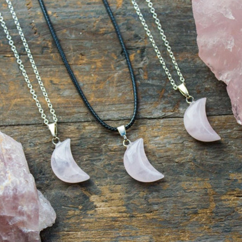 Colliers Collier Lune Quartz Rose_voghion.com