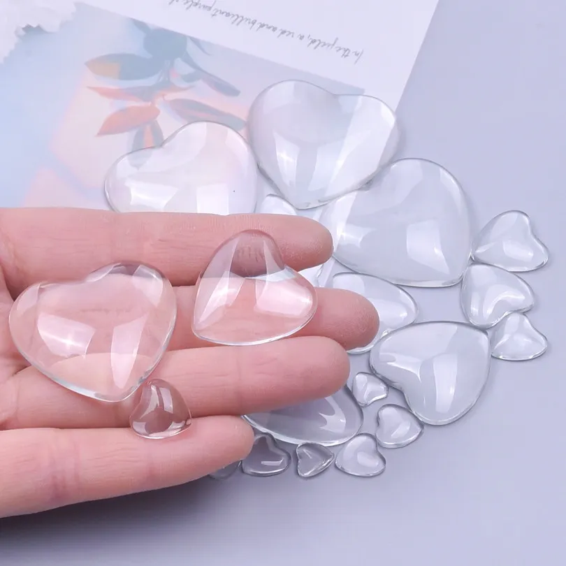 Cabochons cœur en verre pour colliers et création de bijoux_voghion.com