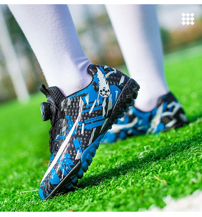 2024 Neue Fußballschuhe Mädchen Jungen TF-Shattered Nails für Kinder in Rosa mit Klettverschluss und Drehknopf_voghion.com