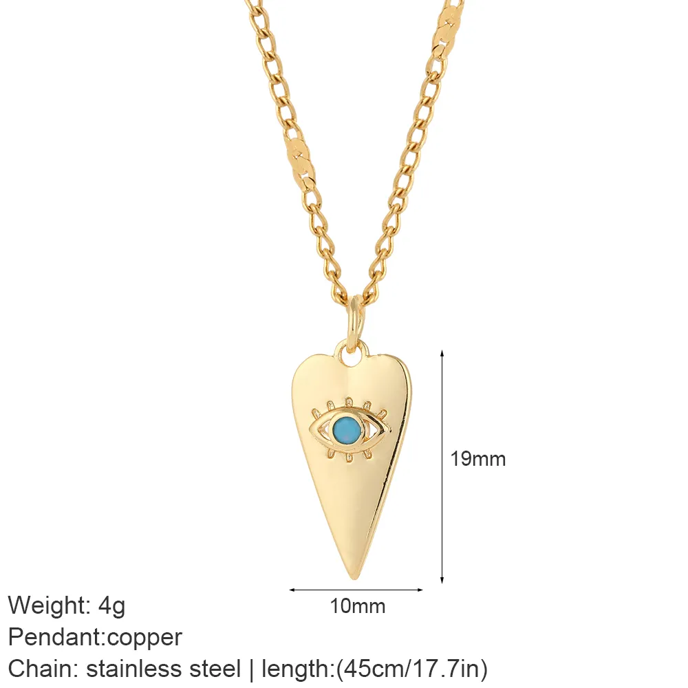 Anhänger Halsketten Mode Türkisches Auge Böses Blaues Herz Liebe Halskette Für Frauen Mädchen Zierlicher Choker Frau Glücksschmuck_voghion.com