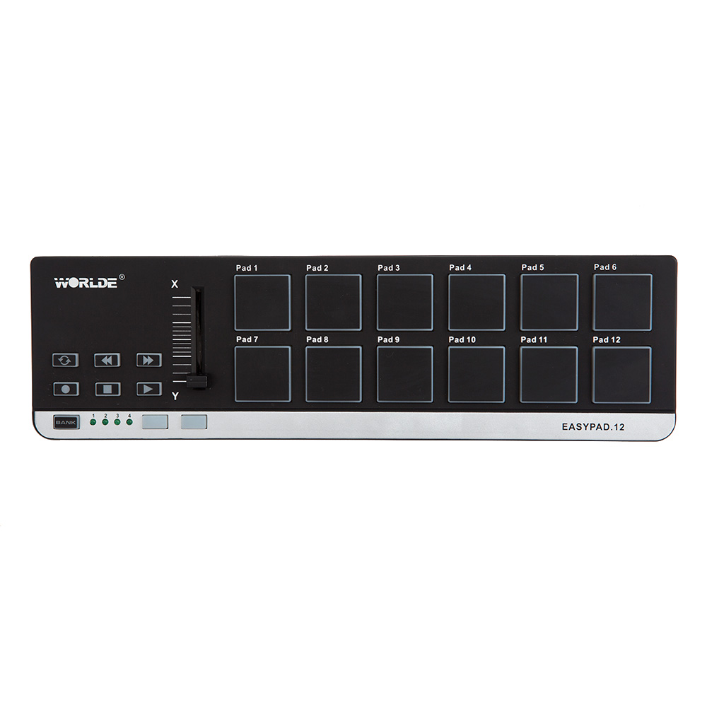Worlde MIDI Keyboard Controller EasyPad.12 Tragbarer Mini USB 12 Drum Pad MIDI Controller mit USB-Kabel Musikinstrument_voghion.com