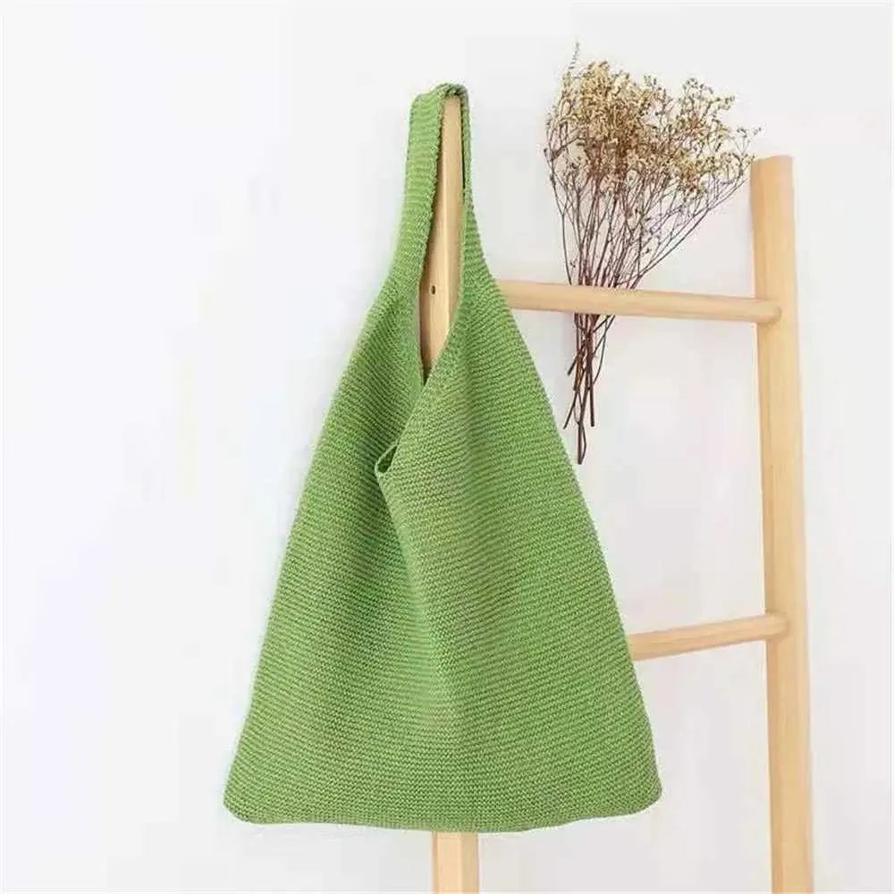 Women Large Capacity Hollow Woven Shoulder Bags Knitting Solid Color Handbags het Hobo Bag Female Shopping sC241104_voghion.com