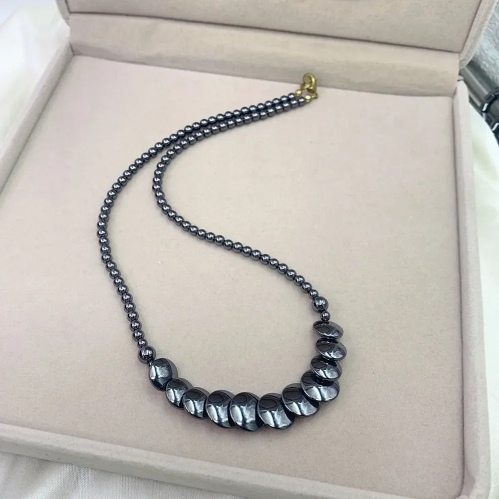 Collier de guérison en hématite avec breloques pour hommes et femmes, perles en pierre naturelle, thérapie, soulagement de l'anxiété, yoga, ras du cou, bijoux_voghion.com