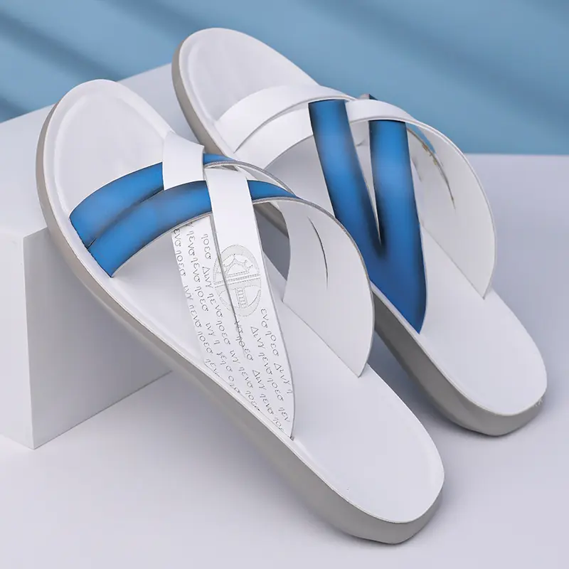 Pantofole in pelle da uomo sandali da spiaggia comodi_voghion.com