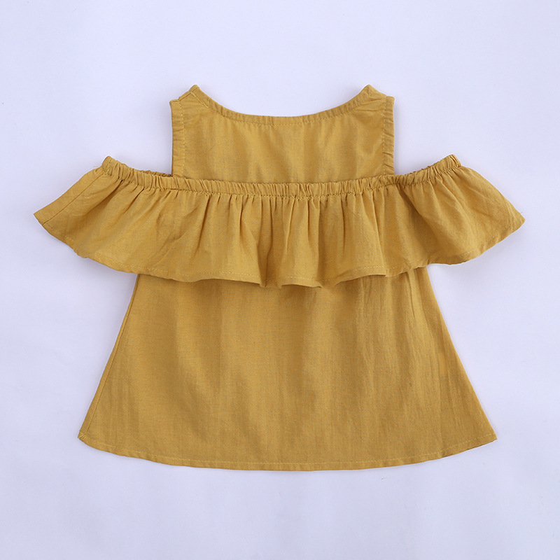 Mamma e bambini Abbigliamento per bambini consegna di un pezzo per ragazze vestito top per bambini con spalle scoperte + pantaloncini vestito a due pezzi abbigliamento per bambini alla moda_voghion.com