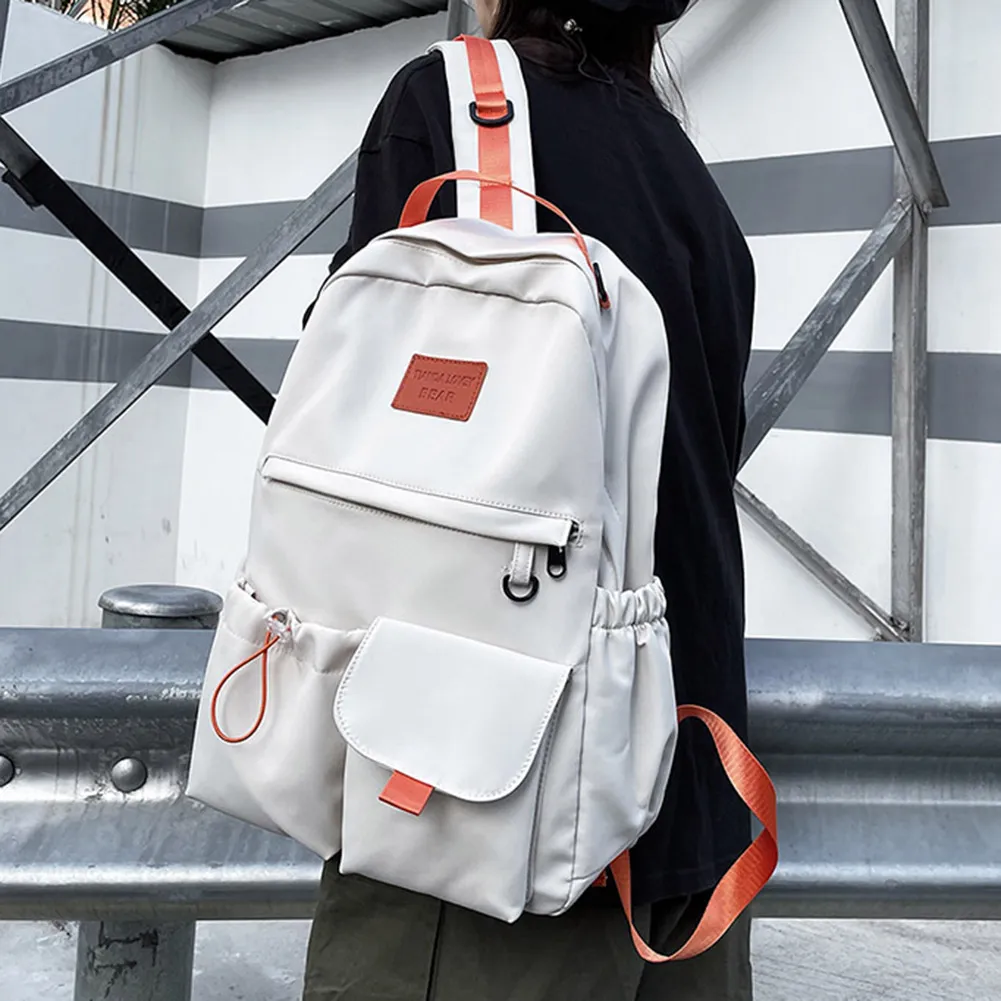 Zaino scolastico grande capacità, zaino da viaggio per studenti universitari, semplice zaino in nylon con tracolla, per ragazzi e ragazze, con cerniera._voghion.com