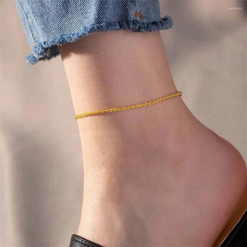 Anklets 316L Stainless Steel Cauliflower Chain Anklet For Women Adjustable Sparkling Foot Bracelet Jewelry Accessories_voghion.com