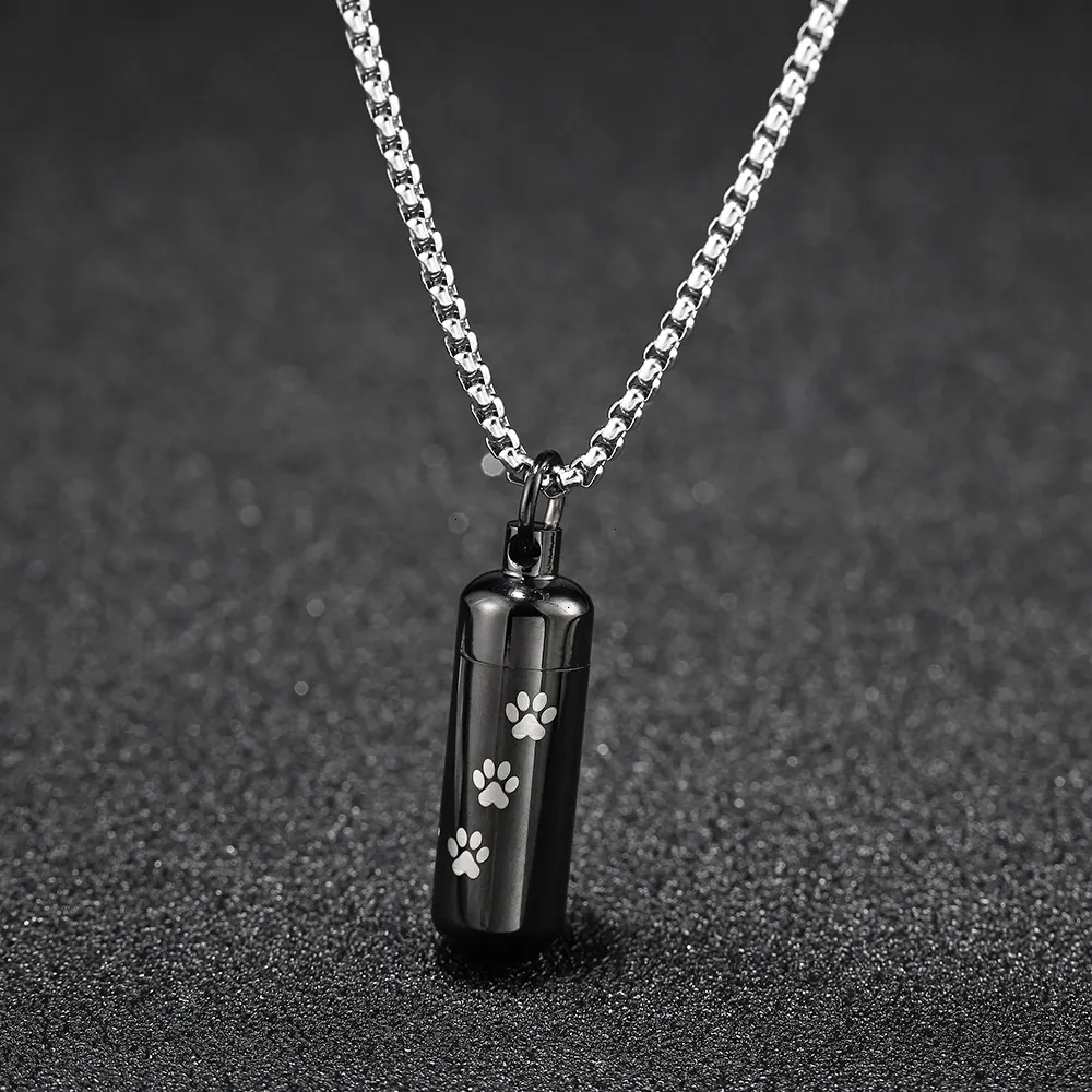Collane con ciondolo in acciaio inossidabile, collana con zampa di animale domestico, souvenir commemorativo per la cremazione, accessori per cuccioli per le ceneri_voghion.com