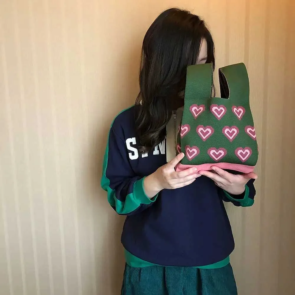 Sac à main tricoté à la main avec nœud, mini sac à main réutilisable, chaud, pour fille, nouveau sac de courses Fi Y241106_voghion.com