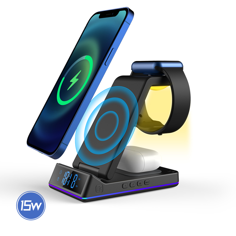3 in 1 Klappbare kabellose Ladestation für Galaxy Watch 5Pro 4 3 Active 2 Schnellladegerät für Samsung S22/21/20 LTE Buds Pro Live_voghion.com