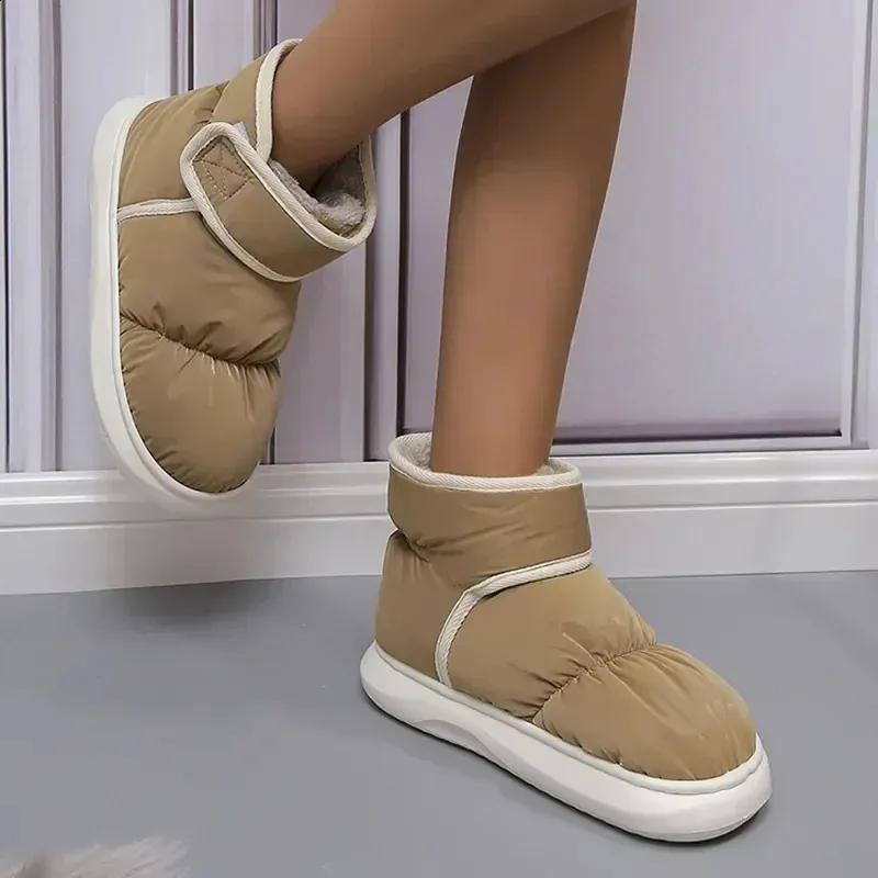Bottines d'hiver chaudes, épaisses, en peluche, imperméables, antidérapantes, en coton, rembourrées, pour femme_voghion.com