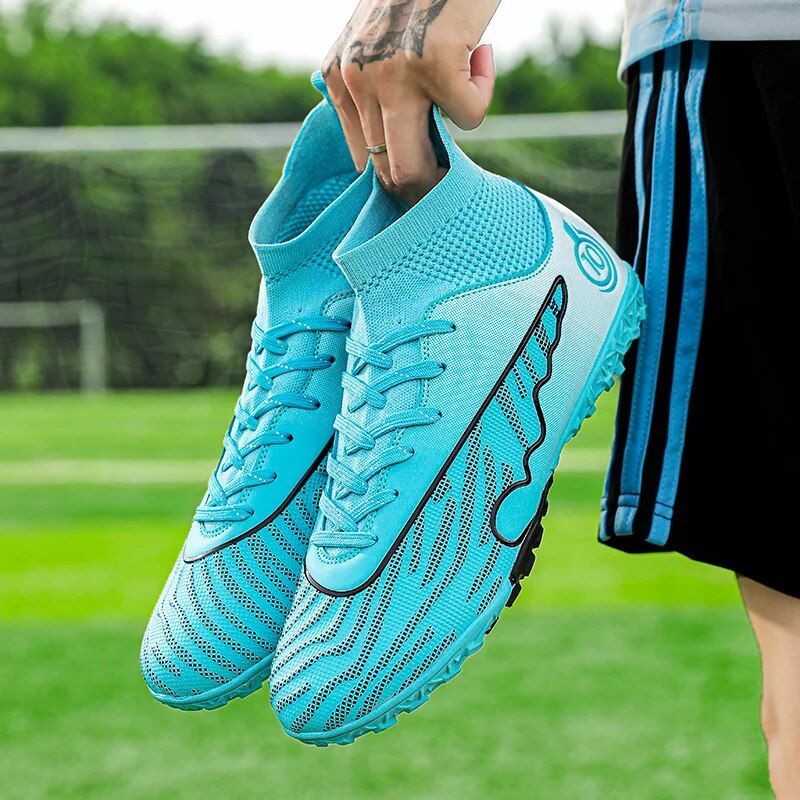 Outdoor Hohe Knöchel männer Fußball Schuhe Erwachsene Stollen Gras Ultraleicht Nicht-slip Sport Training Spiel Unisex_voghion.com