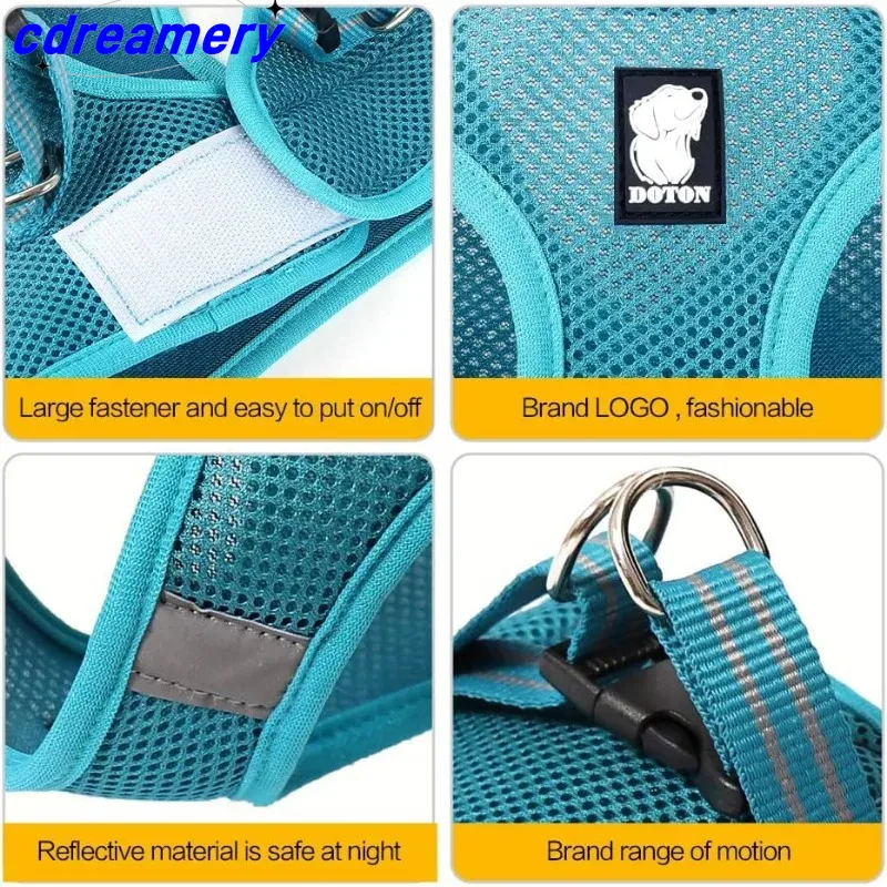 Arnés para gatos, correa de malla suave, transpirable, reflectante, ajustable, para pasear perros y gatitos, accesorios para gatos._voghion.com