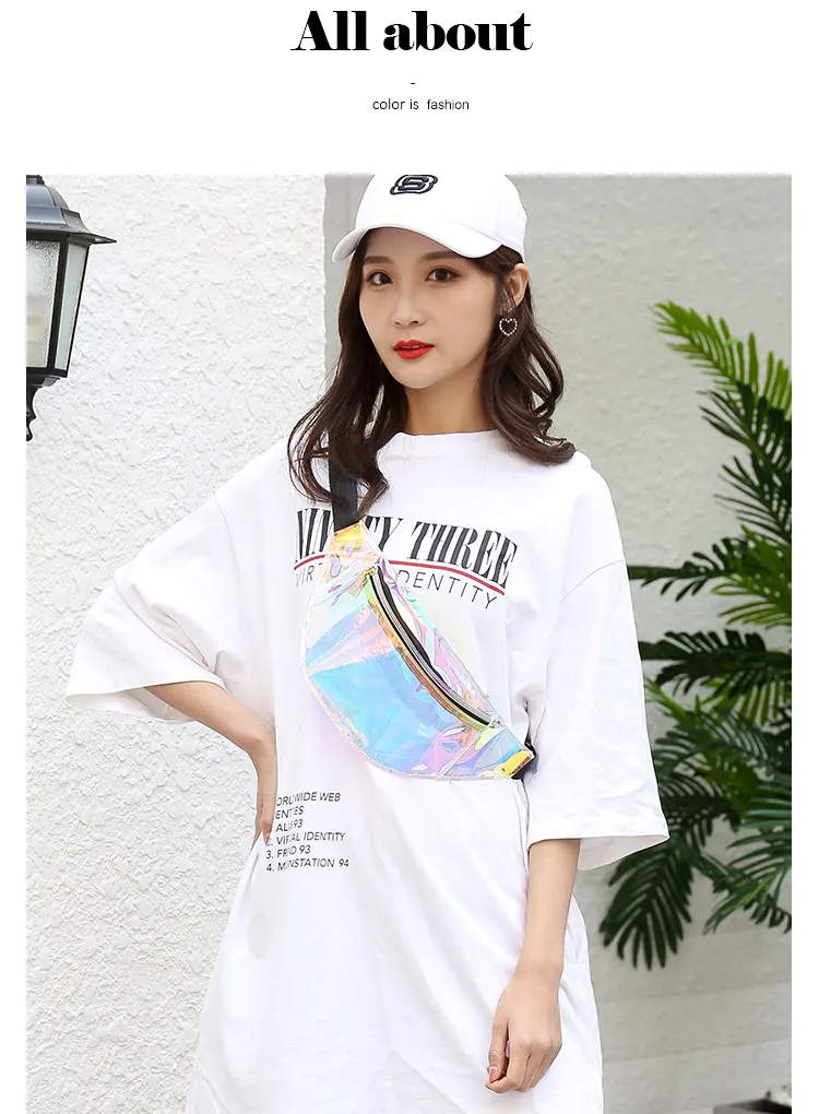 Waist Prsonality Dazzling Lasr Fanny Pack Watrproof Fashion Holographic Chst Bag Cross-Body Pockt Closur Coin_voghion.com