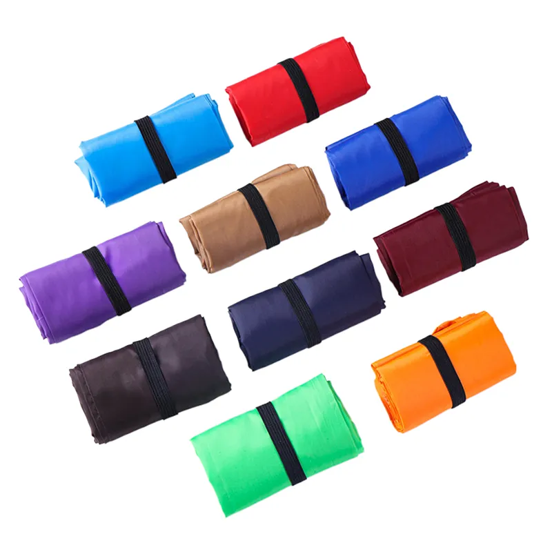 Solid Color Foldable Shopping Reusable Grocery Eco-Friendly Shoulder Handbag For Travel Supermarket Tote Bag_voghion.com