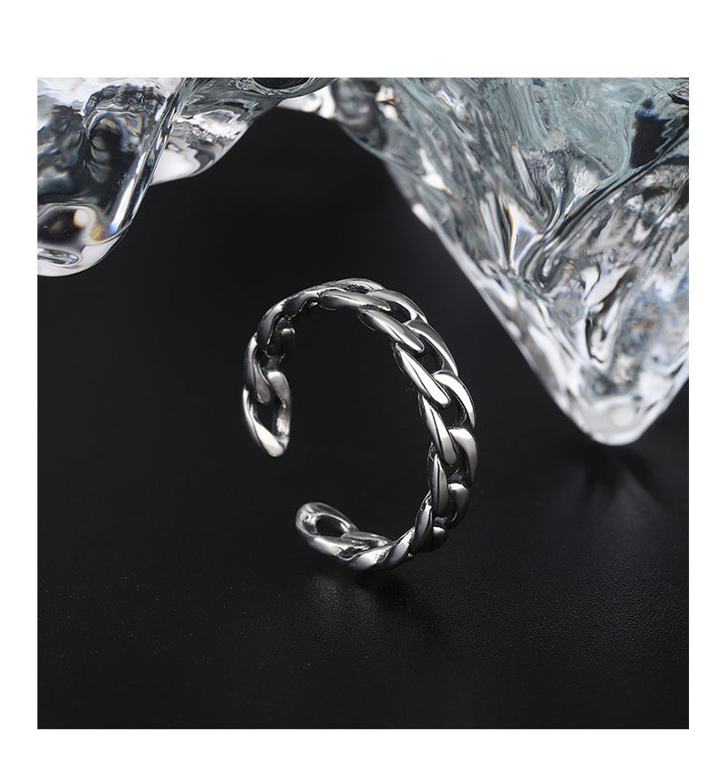 Bolu Jewelry Anello in argento puro serie S vecchia, design piccolo e versatile, anello per finger food aperto personalizzato_voghion.com
