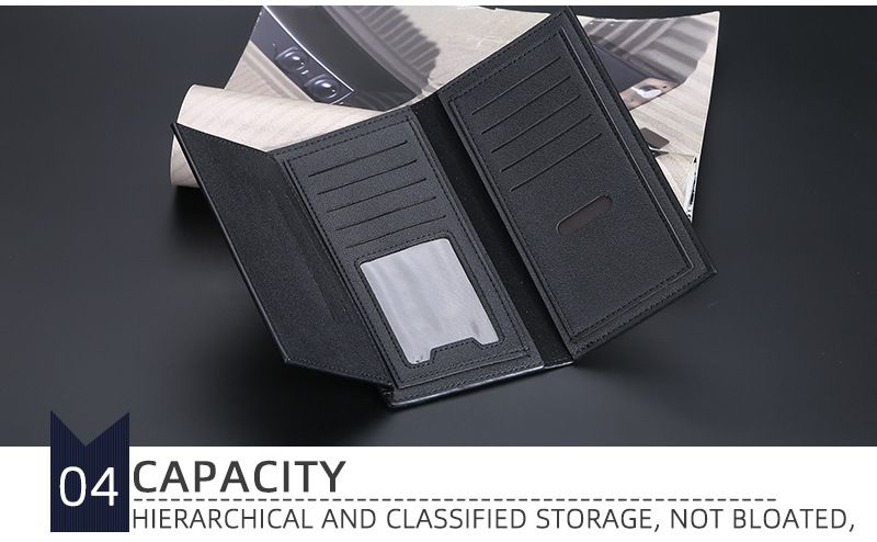 Baellerry Crocodile Head Multi-card Zipper Clutch Business Thin Wallet_voghion.com