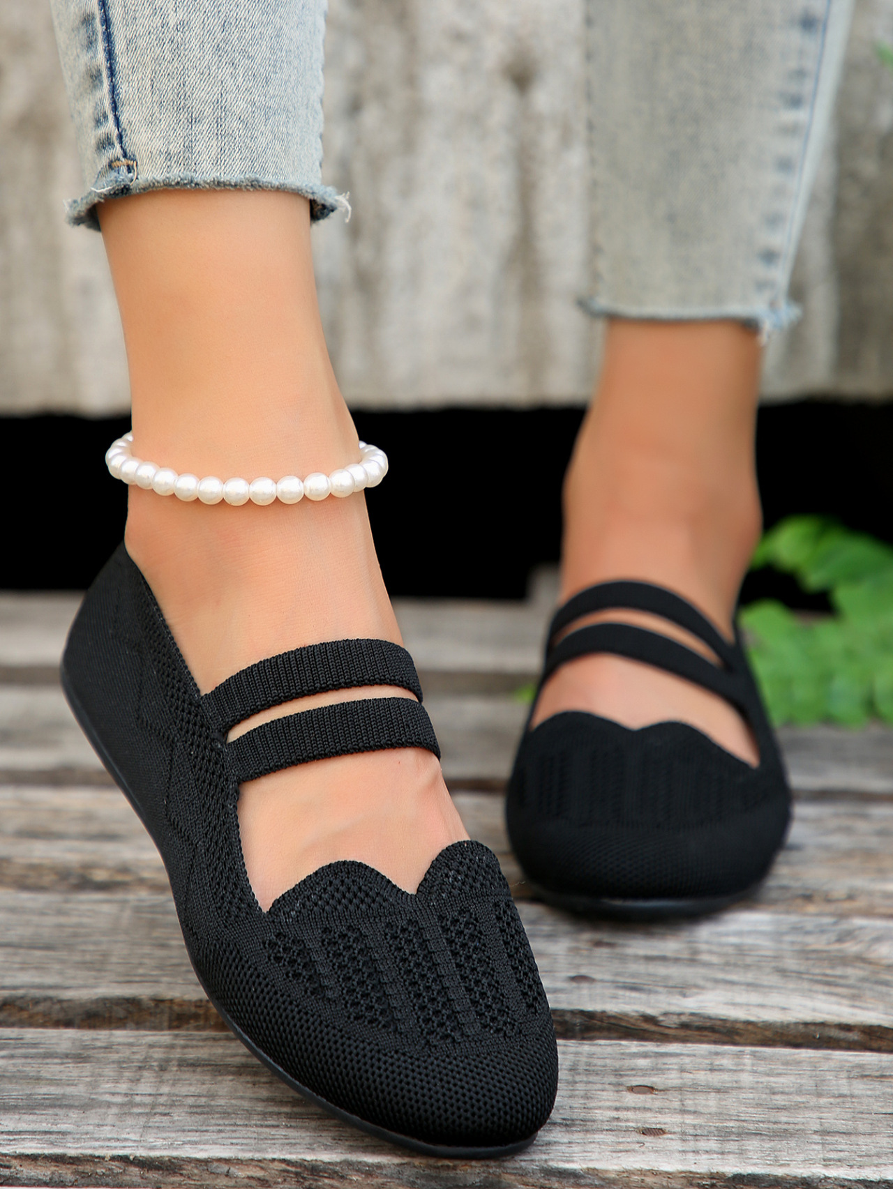 Women's new shallow mouth round head set feet lazy loafers_voghion.com