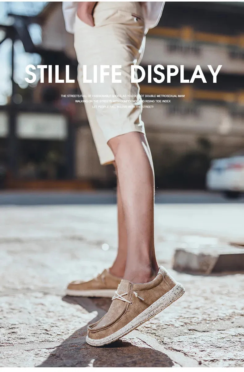 Men's Casual Flat Shoes Comfortable Breathable Canvas Trainers_voghion.com