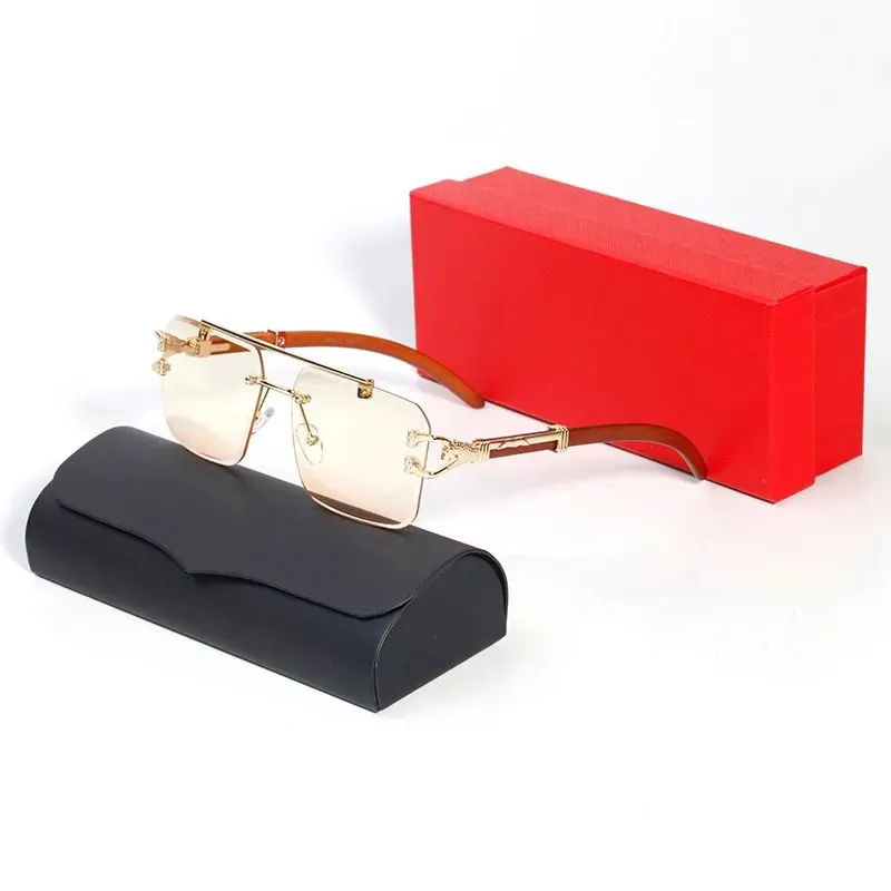 cart glasses man gradient Designer Sunglasses new eyeglass Full Frame eyeglasses Fashion Simple Big Square Gold UV400_voghion.com