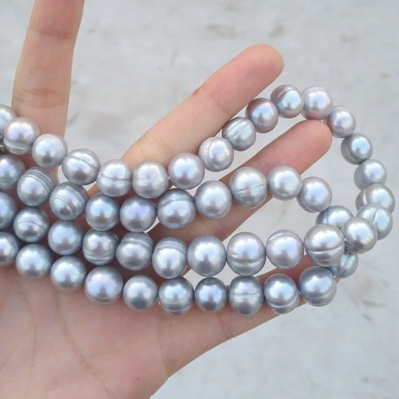 Collier perles baroques gris style mer du sud longue chaîne_voghion.com