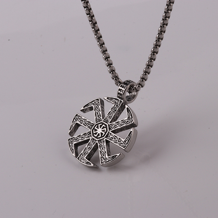 Hot selling hip-hop style Slavic talisman pendant hot sun necklace, men's and women's fashion decorative chain_voghion.com