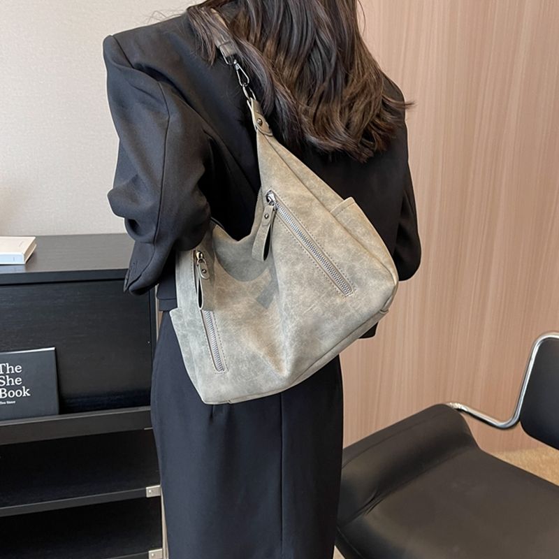 Damen Umhängetasche Luxus Designer Schräge Kreuz Einzelne Schultertasche Große Kapazität Handtaschen Retro Matte PU_voghion.com