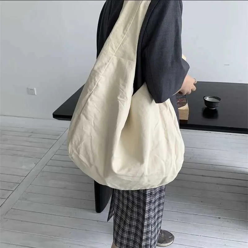 Grande borsa a tracolla retro in tela per donna stile hobo_voghion.com