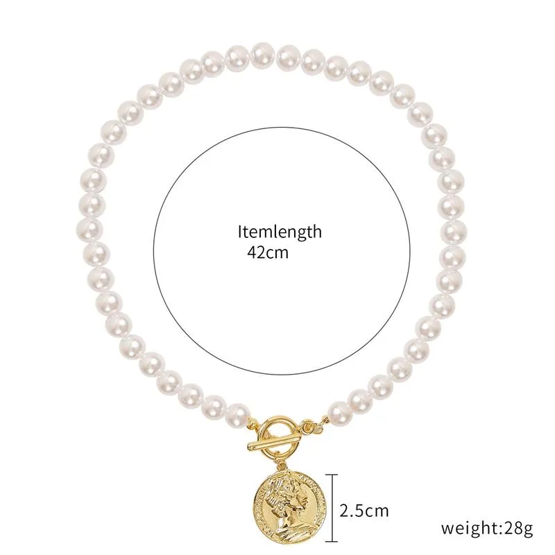 Collane con ciondolo Collana con catena di perle Doppia nera Amore Ritratto Farfalla Conchiglia Strass Rotondo Per donne Ragazza Regalo_voghion.com