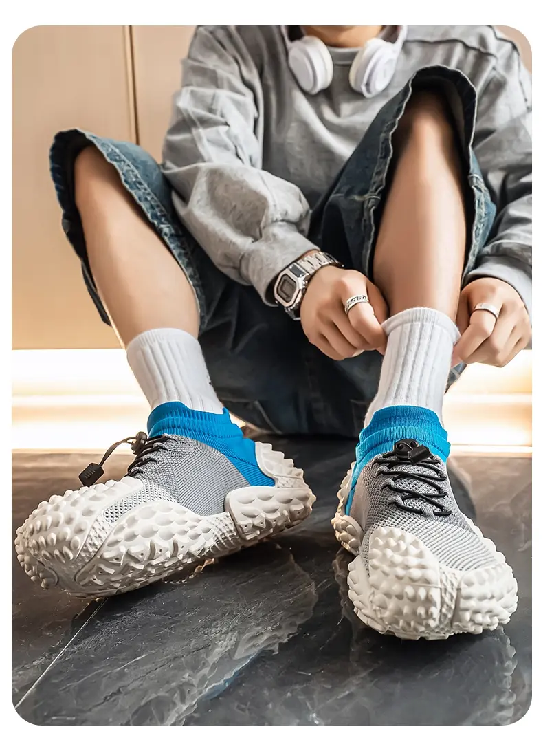 Baskets décontractées pour homme avec semelle pneu et tissu respirant_voghion.com