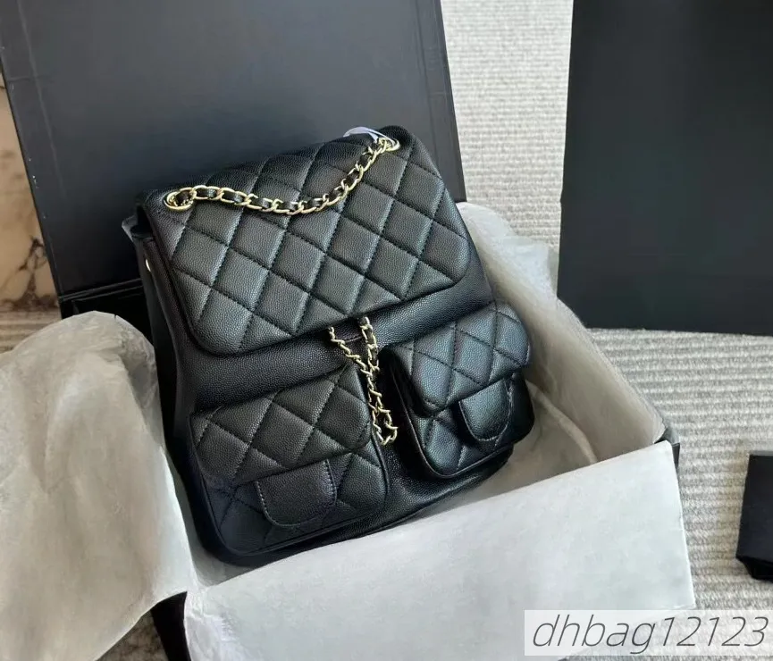 23p Mini Duma Designer Hochwertiger Caviar Dia Karierter Damen-Schulrucksack Einfarbige Mode Vielseitiger Rucksack_voghion.com