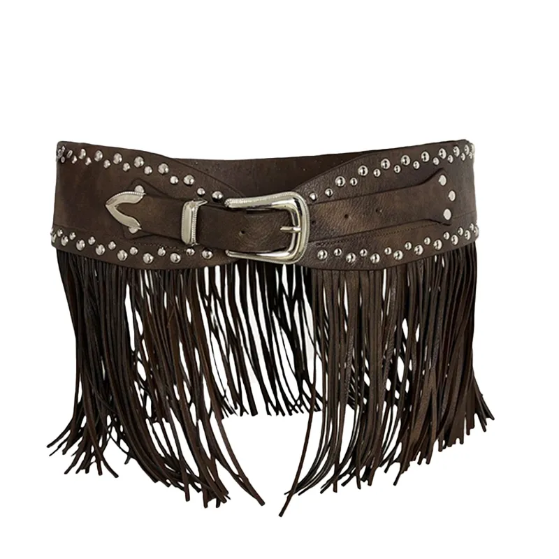 Cross-border Explosive Item: European And American Western Cowboy Tassel Belt, Retro Wild Hippie Bohemian_voghion.com