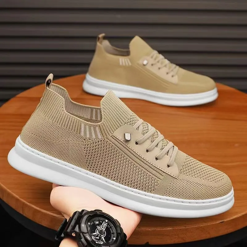 Scarpe casual alla moda all'ingrosso transfrontaliere, traspiranti, in rete, con suola morbida e intrecciata._voghion.com