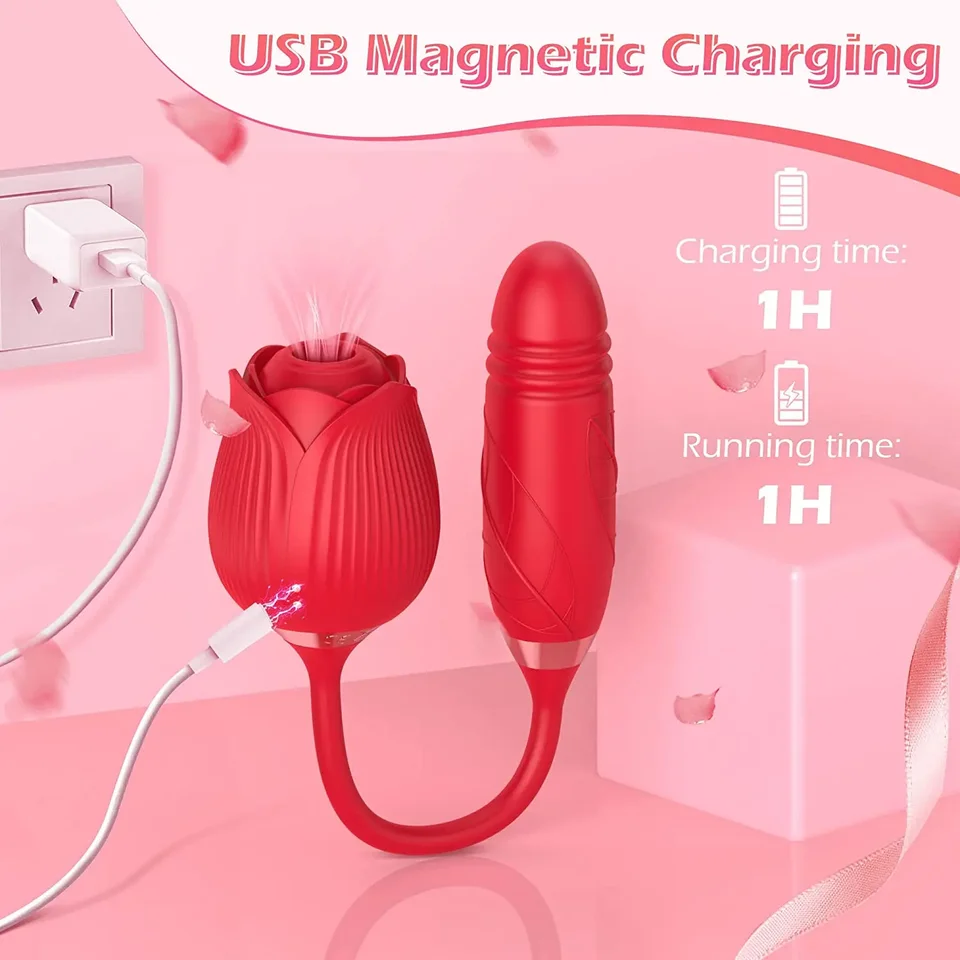 Rosenförmiger Saugvibrator Und G-punkt Vibrations-ei Für Damen_voghion.com