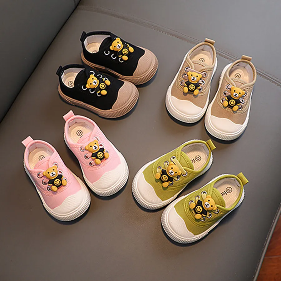 Baby Vår och Höst Skatt Andningsbara Halkfria Tecknad Björn Gummi Mjuka Sulor Småbarn Cutefeet Barn Spädbarn_voghion.com