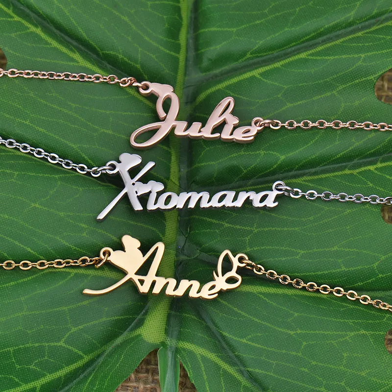Kulonu kaklarotas ar vārdu Christina, personalizēta nerūsējošā tērauda sieviešu kaklarota ar apzeltītu alfabēta burtu_voghion.com
