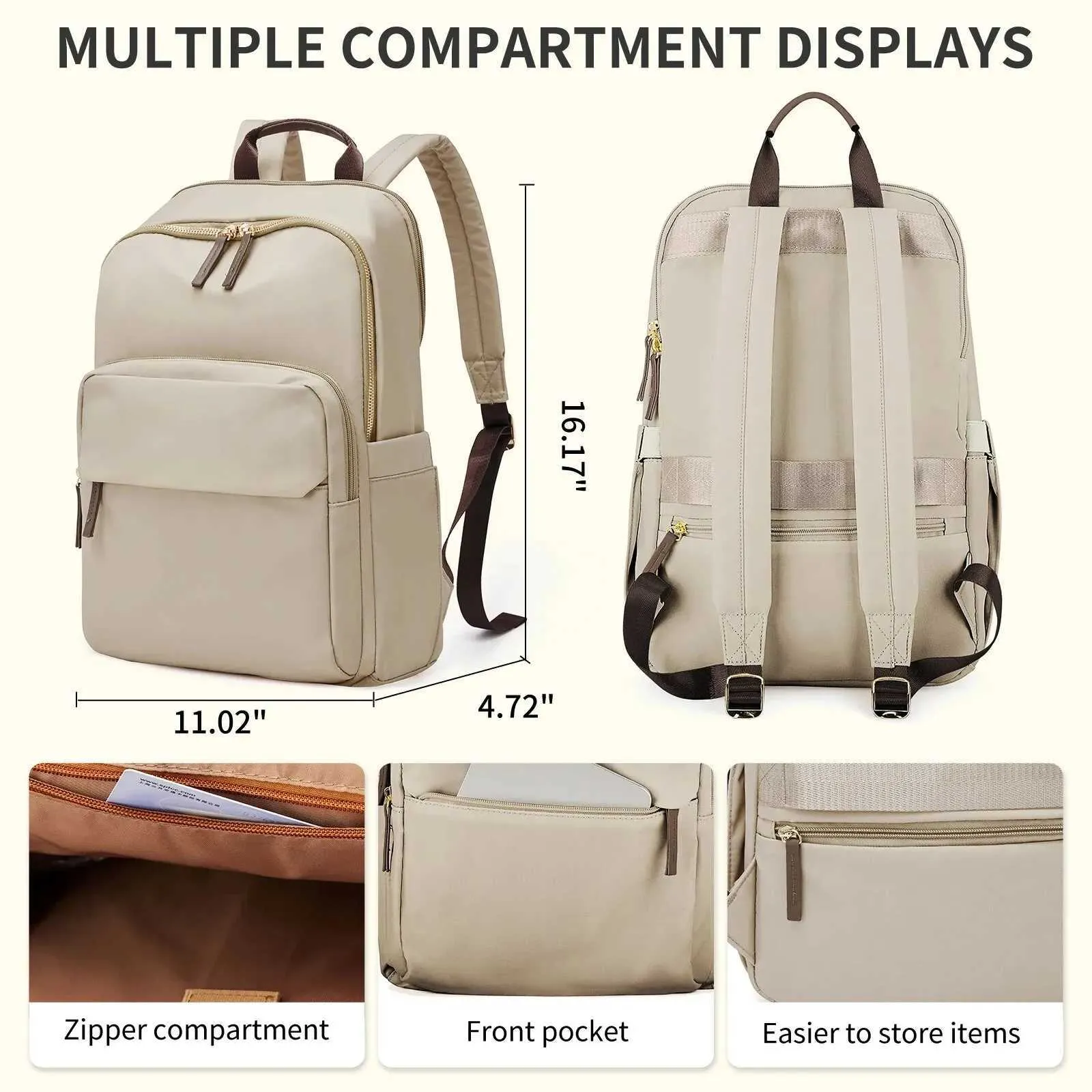 Likros for Women Fashion Travel Work Bag Business College Backpack with Laptop Compartment Anti Theft BackpackC241031_voghion.com